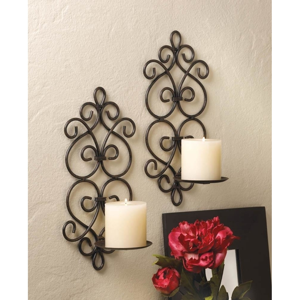 SCROLLWORK WALL SCONCES SET OF 2 Image 1