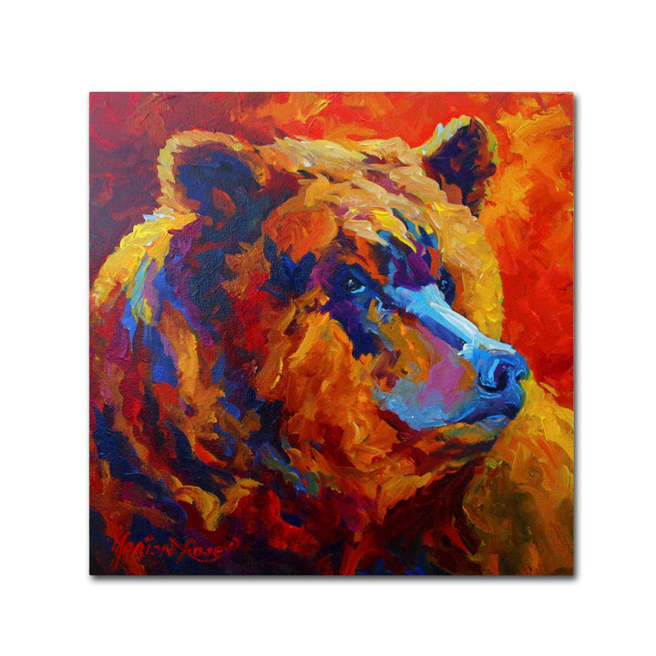 Marion Rose Grizz Portrait II Ready to Hang Canvas Art 14 x 14 Inches Made in USA Image 1