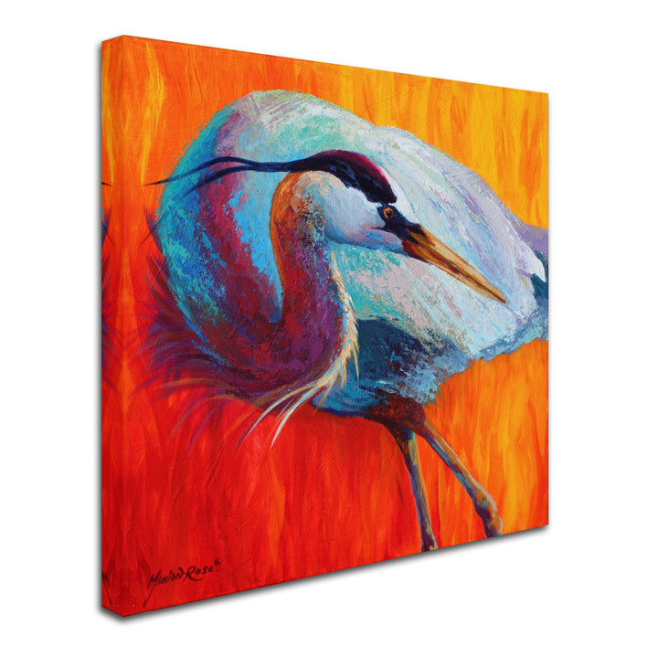 Marion Rose Glance Heron Ready to Hang Canvas Art 14 x 14 Inches Made in USA Image 2