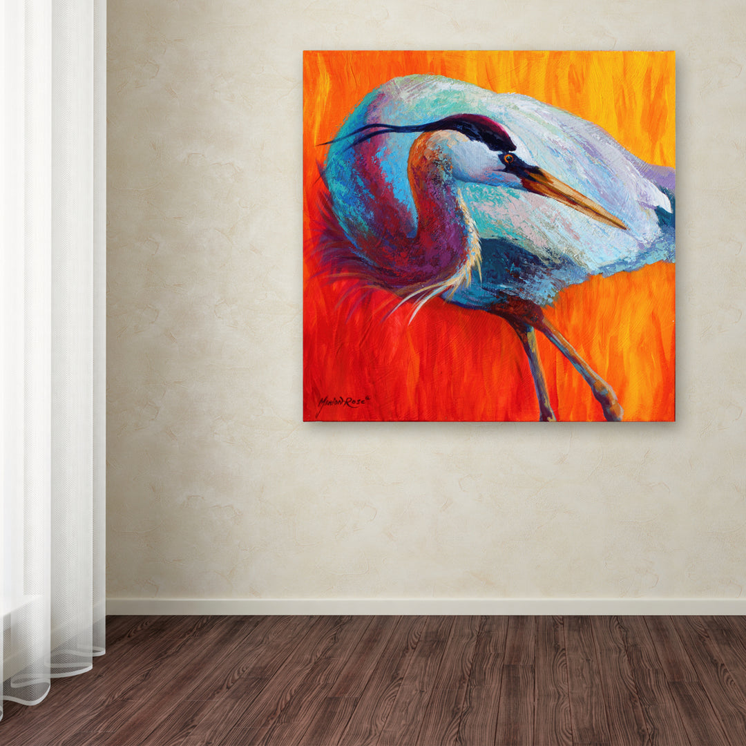 Marion Rose Glance Heron Ready to Hang Canvas Art 14 x 14 Inches Made in USA Image 3