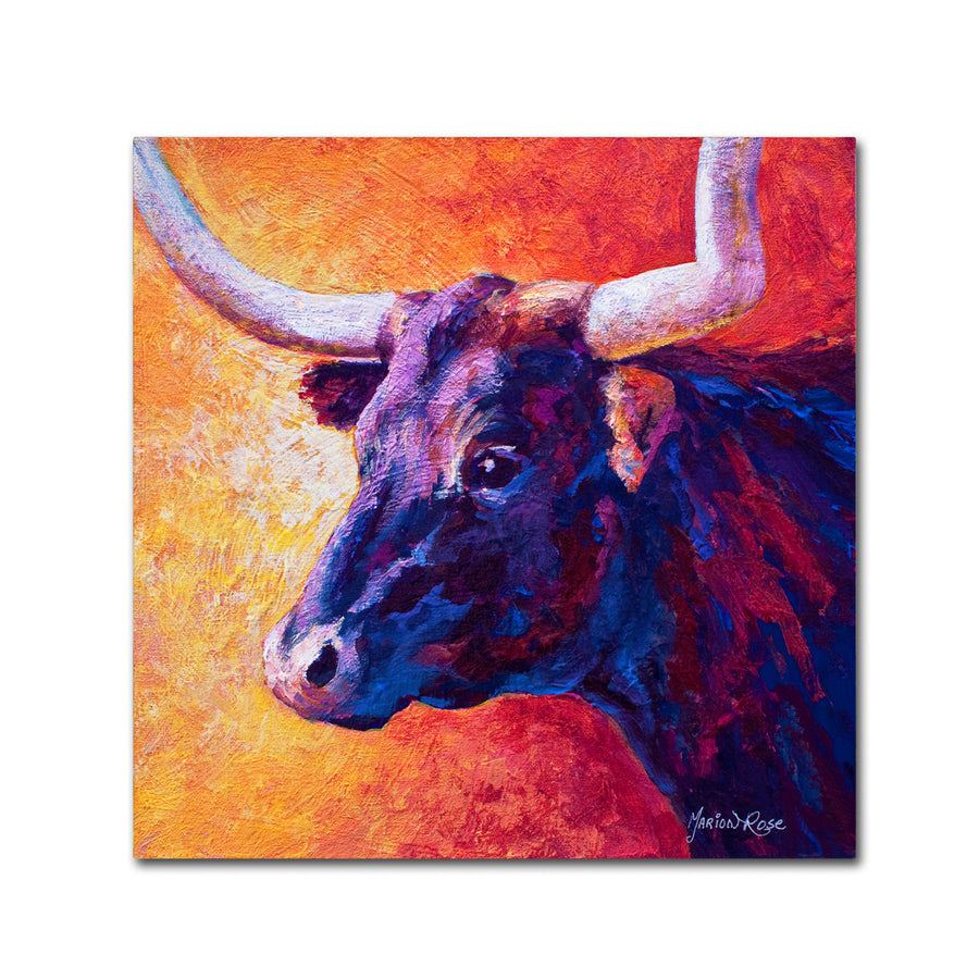 Marion Rose Violet Cow Ready to Hang Canvas Art 14 x 14 Inches Made in USA Image 1