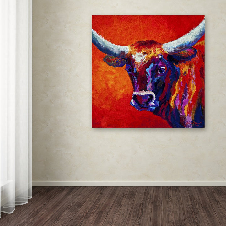 Marion Rose Steer Ready to Hang Canvas Art 14 x 14 Inches Made in USA Image 3