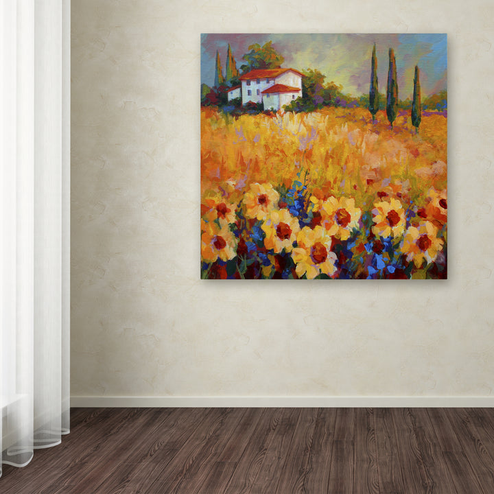 Marion Rose Tuscan Sunflowers Ready to Hang Canvas Art 14 x 14 Inches Made in USA Image 3