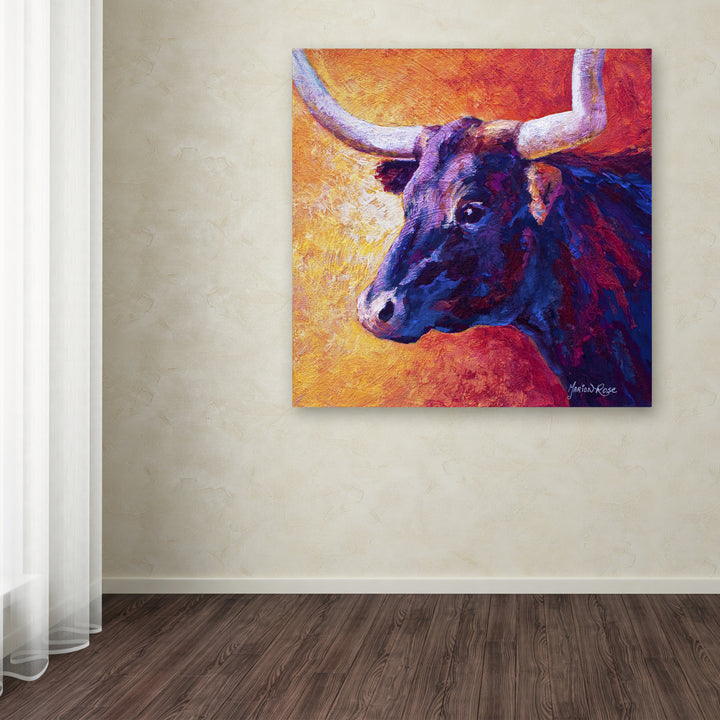 Marion Rose Violet Cow Ready to Hang Canvas Art 14 x 14 Inches Made in USA Image 3