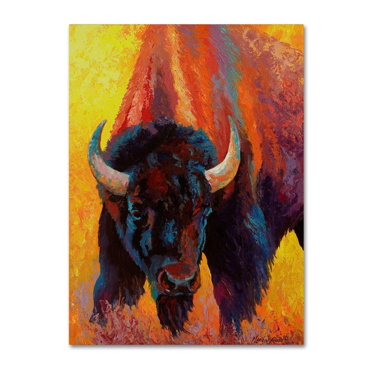 Marion Rose Back Off Bison Ready to Hang Canvas Art 14 x 19 Inches Made in USA Image 1
