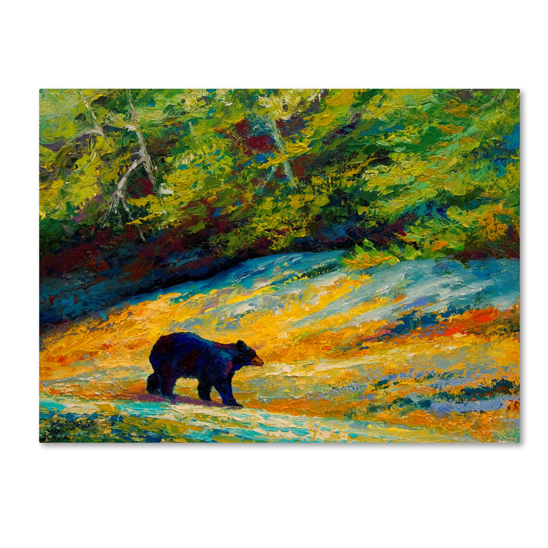 Marion Rose Beach Lunch Black Bear Ready to Hang Canvas Art 14 x 19 Inches Made in USA Image 1