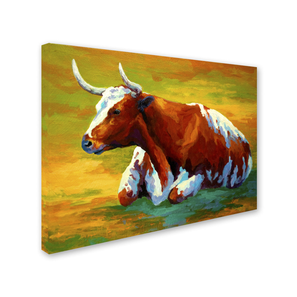 Marion Rose Longhorn Cow Ready to Hang Canvas Art 14 x 19 Inches Made in USA Image 2