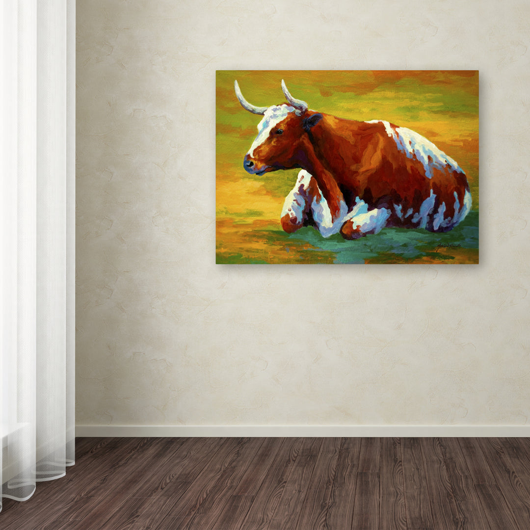 Marion Rose Longhorn Cow Ready to Hang Canvas Art 14 x 19 Inches Made in USA Image 3