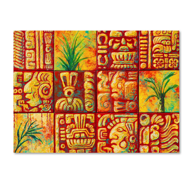 Marion Rose Mayan Tiles Ready to Hang Canvas Art 14 x 19 Inches Made in USA Image 1