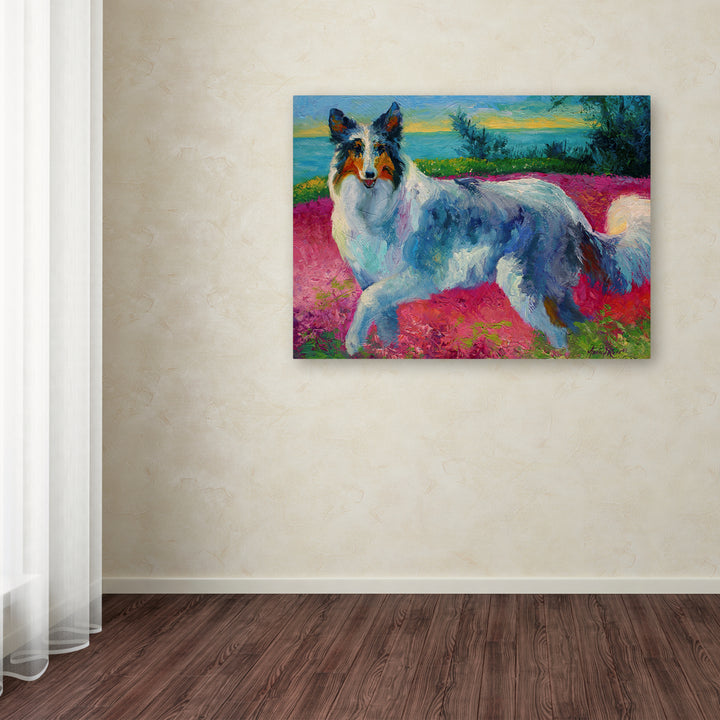 Marion Rose Mony Collie Ready to Hang Canvas Art 14 x 19 Inches Made in USA Image 3