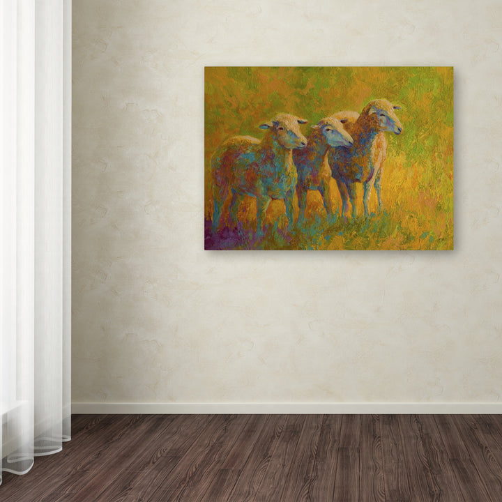 Marion Rose Sheep Trio Ready to Hang Canvas Art 14 x 19 Inches Made in USA Image 3