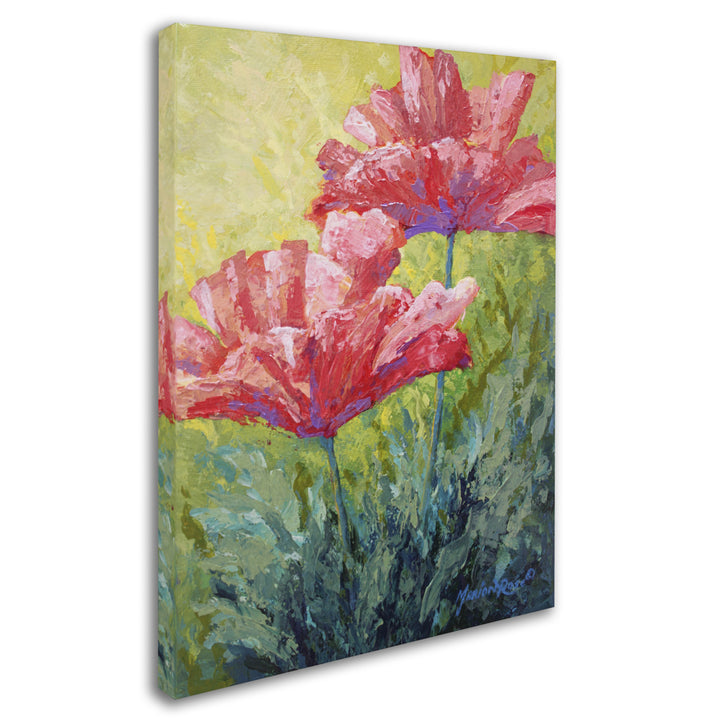 Marion Rose Two Red Poppies  Ready to Hang Canvas Art 14 x 19 Inches Made in USA Image 2