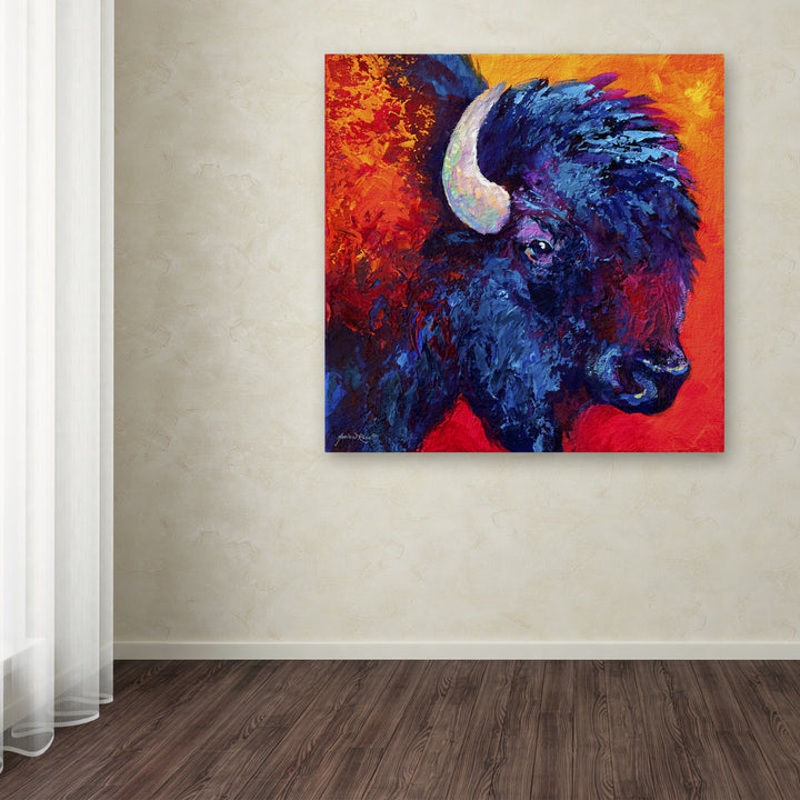 Marion Rose Bison Head II Ready to Hang Canvas Art 18 x 18 Inches Made in USA Image 3