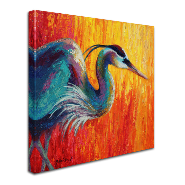Marion Rose Blue Heron 1 Ready to Hang Canvas Art 18 x 18 Inches Made in USA Image 2