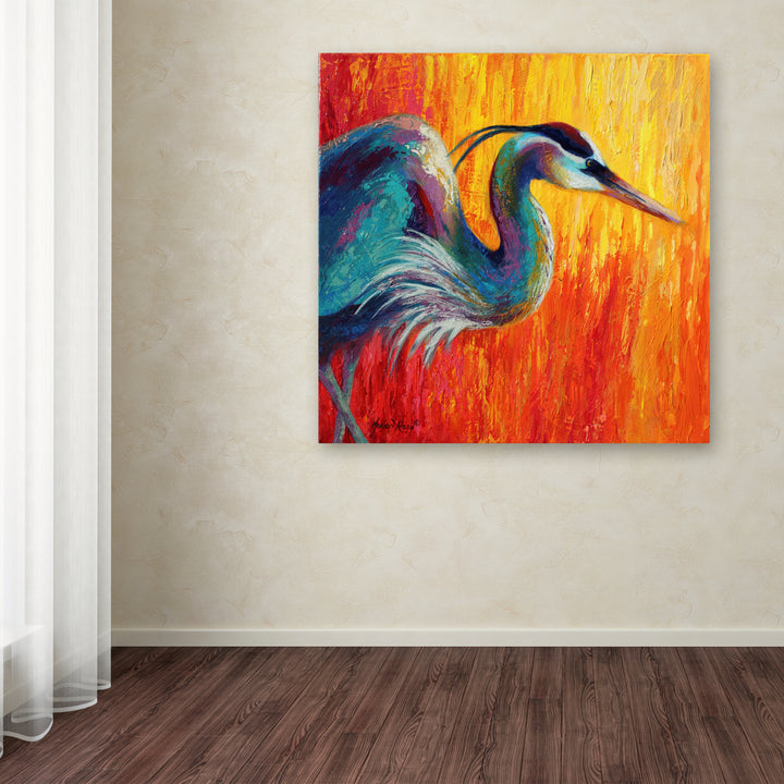 Marion Rose Blue Heron 1 Ready to Hang Canvas Art 18 x 18 Inches Made in USA Image 3