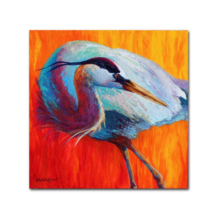 Marion Rose Glance Heron Ready to Hang Canvas Art 18 x 18 Inches Made in USA Image 1