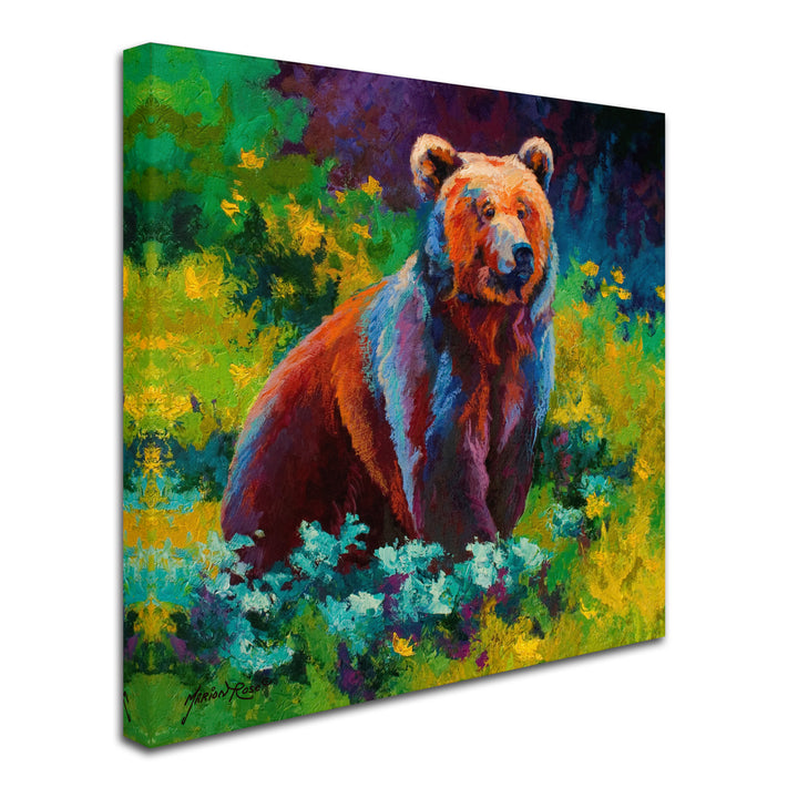 Marion Rose Wildflower Grizz Ready to Hang Canvas Art 18 x 18 Inches Made in USA Image 2