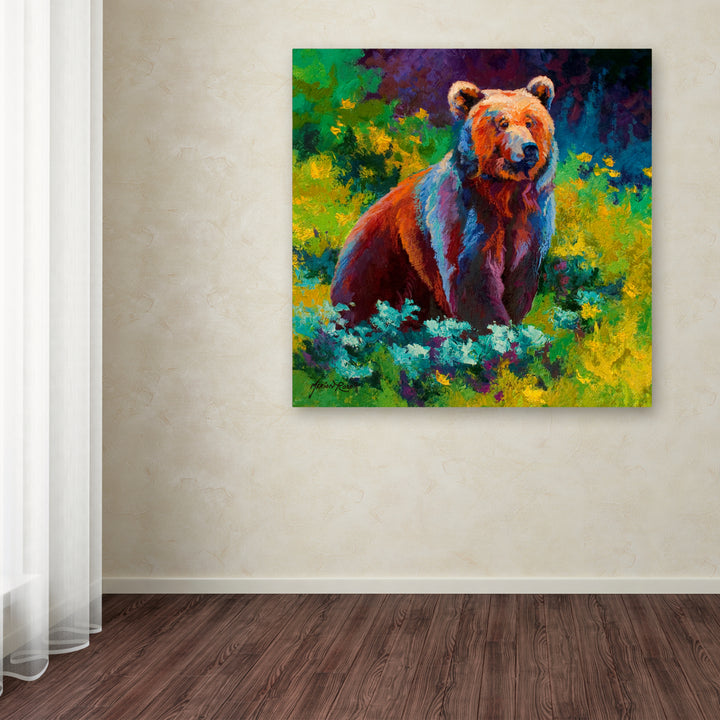 Marion Rose Wildflower Grizz Ready to Hang Canvas Art 18 x 18 Inches Made in USA Image 3