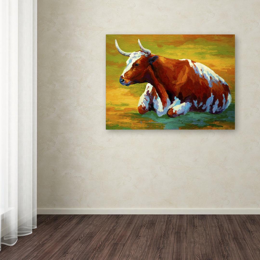 Marion Rose Longhorn Cow Ready to Hang Canvas Art 18 x 24 Inches Made in USA Image 3