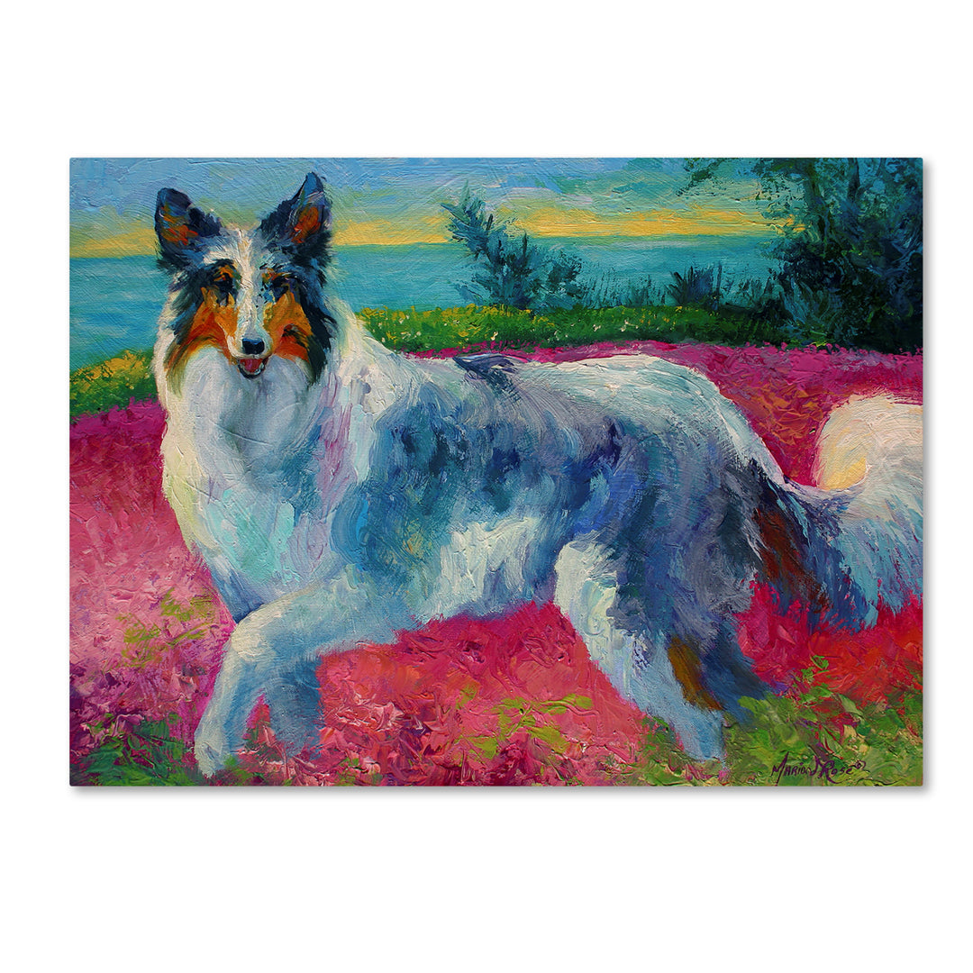 Marion Rose Mony Collie Ready to Hang Canvas Art 18 x 24 Inches Made in USA Image 1