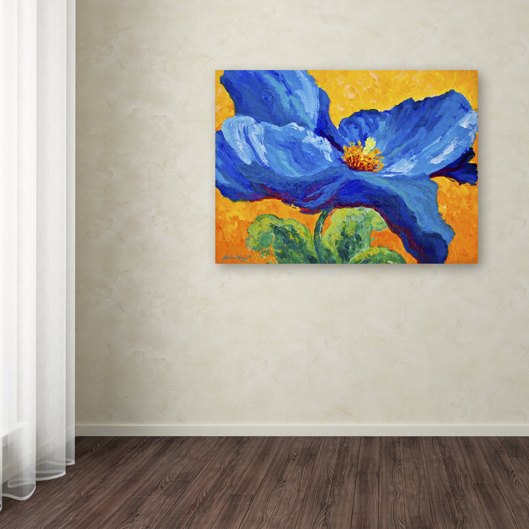 Marion Rose Blue Poppy 2 Ready to Hang Canvas Art 35 x 47 Inches Made in USA Image 3