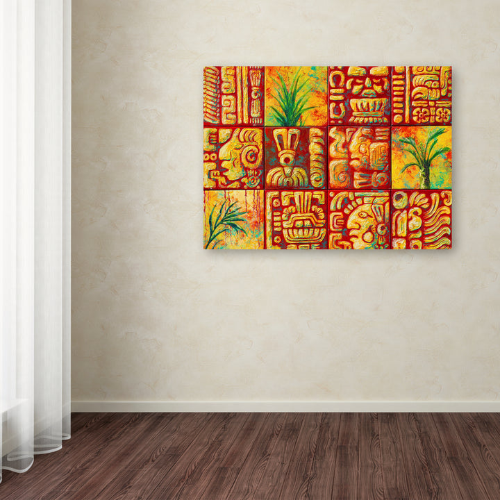 Marion Rose Mayan Tiles Ready to Hang Canvas Art 35 x 47 Inches Made in USA Image 3