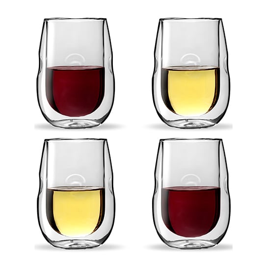 Moderna Double Wall Insulated Wine Glasses Set of 4 Borosilicate 10 oz Image 1