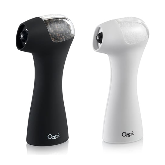 Ozeri Graviti Pro II Electric Salt and Pepper Grinder Set BPA-Free White Black Image 1