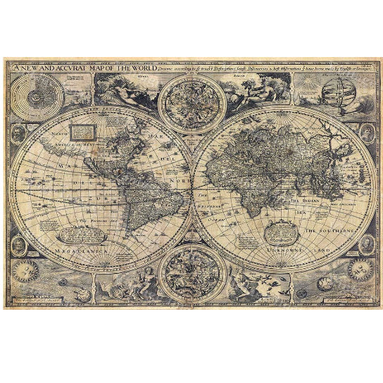 Giant Historic Old World Map 1626 Old Antique Restoration Hardware Style World Map Fine Art Print world map House Image 3