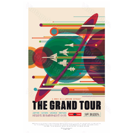 The Grand Tour ExoPlanet Space Travel Poster Space Art Great Gift idea for Kids Room Office man cave Wall Art Image 1