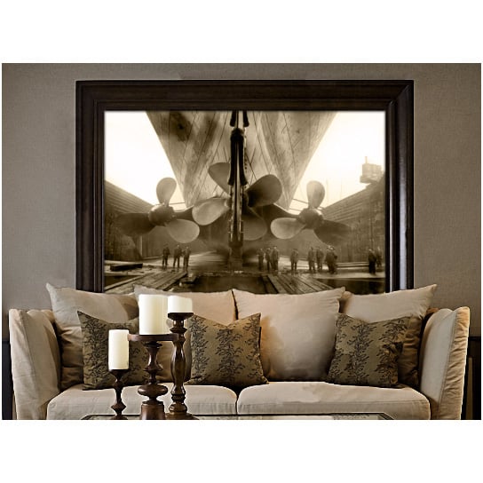 Titanic Photo 1911 RMS old Titanic Propellers Industrial Poster Black and White Ship Steamship steampunk Old Photograph Image 2