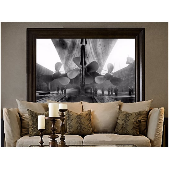 Titanic Photo 1911 RMS old Titanic Propellers Industrial Poster Black and White Ship Steamship steampunk Old Photograph Image 3