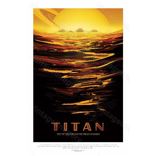 Titan Poster ExoPlanet Space Travel Poster Space Art Great Gift idea for Kids Room Office man cave Wall Art Image 2