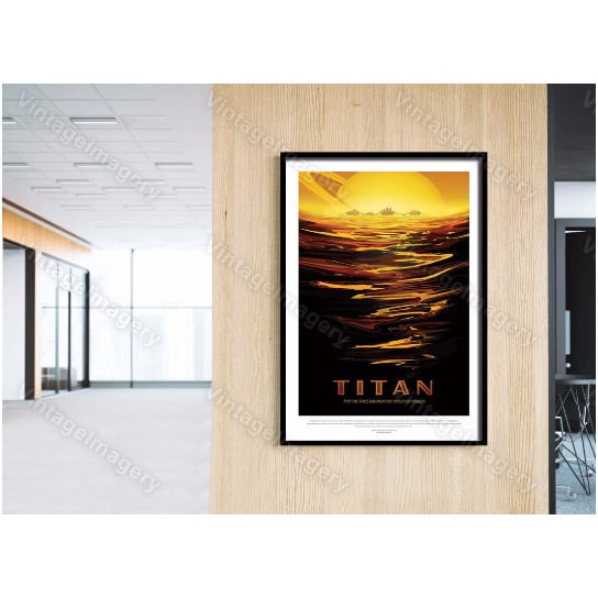 Titan Poster ExoPlanet Space Travel Poster Space Art Great Gift idea for Kids Room Office man cave Wall Art Image 3