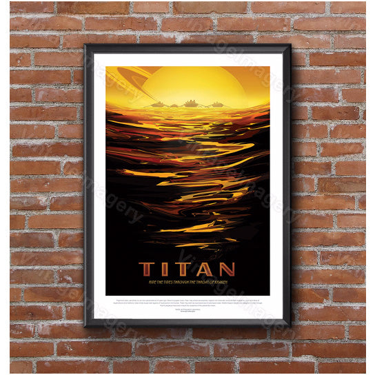 Titan Poster ExoPlanet Space Travel Poster Space Art Great Gift idea for Kids Room Office man cave Wall Art Image 4