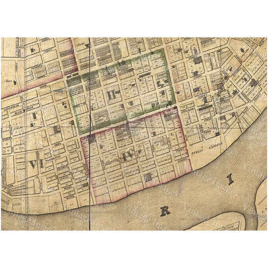 Old Map of Cincinnati Historic 1838 Cincinnati Ohio Street Map Restoration Hardware Style Cincinnati Fine Art Print Wall Image 2