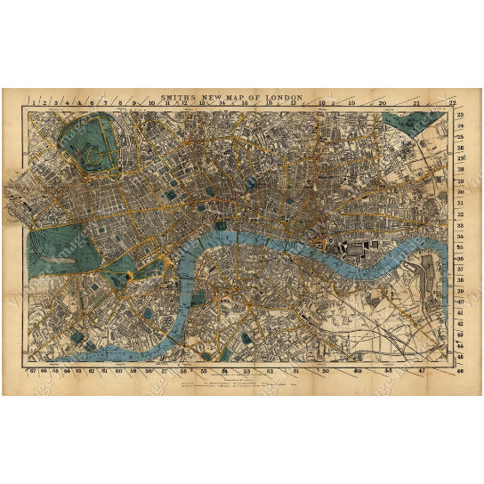 London Map Historic England 1860 Restoration Hardware Style Old London Wall Map Vintage Map Of London poster print Image 1