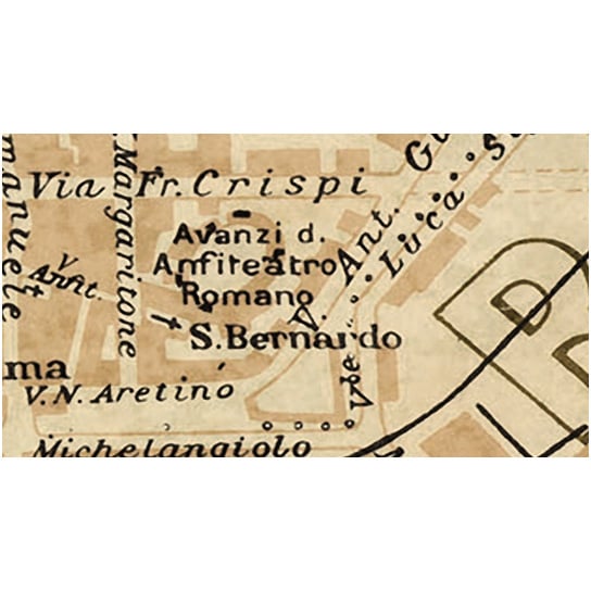 Old map of Arezzo Italy 1935 Arezzo map up to 24x36" Old world style Arezzo Italy wall map Fine Art Print Image 4