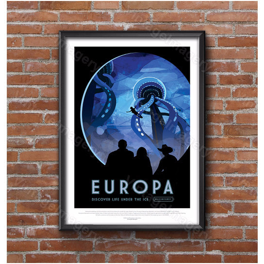 Europa NASA Poster ExoPlanet Space Travel Poster Space Art Great Gift idea Astronomy Kids Room Office man cave Wall Art Image 4