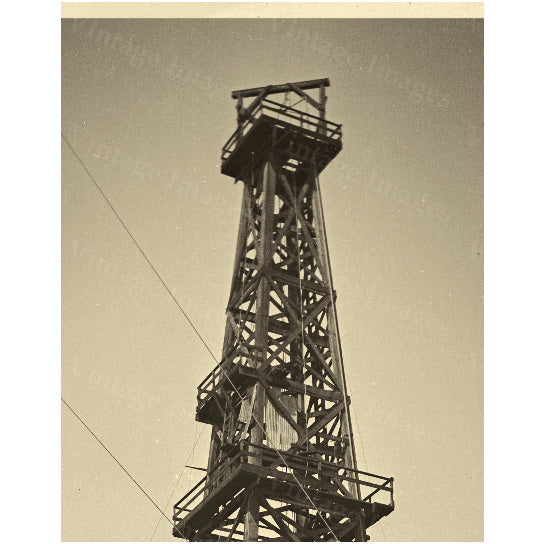 old historic oil well drill drilling rig derrick oil gusher field sepia tone photo wall Photo steampunk Old Photograph Image 4