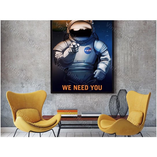 We Need You art print Mars explorers Space Travel Poster Space Art Great Gift idea for Kids Room Office man cave Wall Image 3