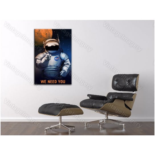 We Need You art print Mars explorers Space Travel Poster Space Art Great Gift idea for Kids Room Office man cave Wall Image 4