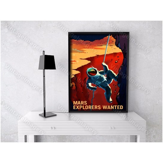 Explorers Wanted 2016 space Recruitment Poster Space Travel Space Art Great Gift idea for Kids Room, Office, man cave Image 1