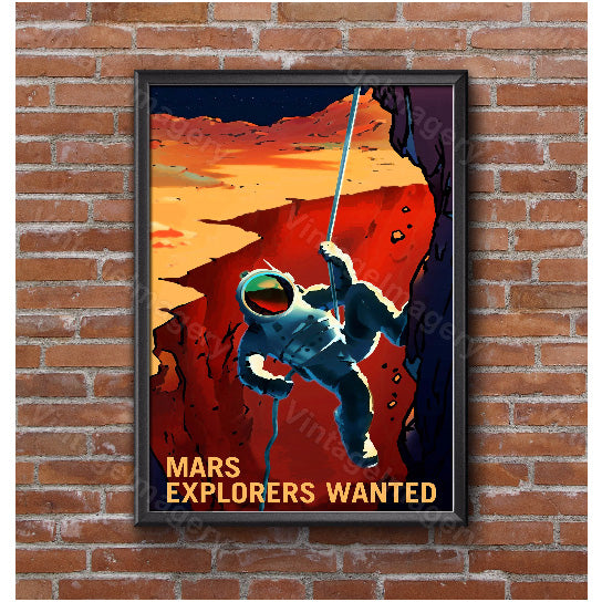 Explorers Wanted 2016 space Recruitment Poster Space Travel Space Art Great Gift idea for Kids Room, Office, man cave Image 3