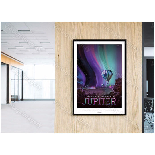 Jupiter Space art Print Vivid Space Travel Poster Space Art Great Gift idea Kids Room Office man cave Solar System Wall Image 3