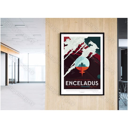 ENCELADUS ExoPlanet 2016 NASA Space Travel Poster Space Art Great Gift idea for Kids Room, Office, man cave, Wall Art Image 4