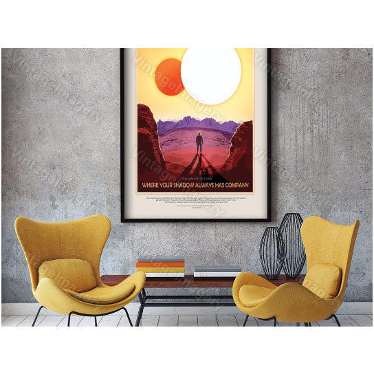 Kepler 16b 2016 Science Fiction Poster NASA Space Travel Poster Space Art Great Gift idea Kids Room Office man cave Wall Image 4