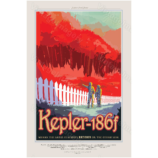 Kepler 186f Poster Vivid NASA Space Travel Poster Space Art Great Gift idea Science Fiction Poster Office, man cave, Image 1