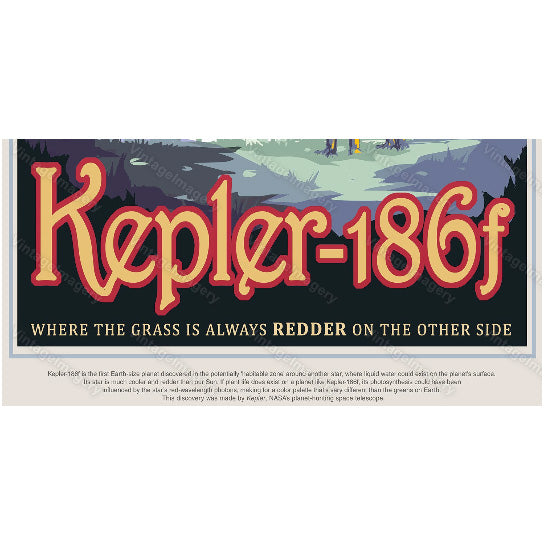Kepler 186f Poster Vivid NASA Space Travel Poster Space Art Great Gift idea Science Fiction Poster Office, man cave, Image 2