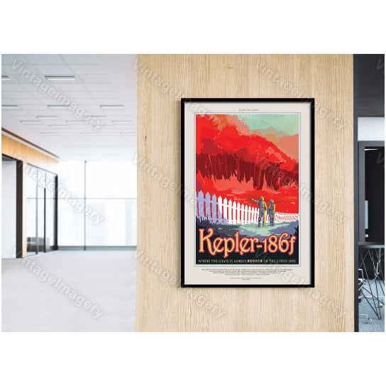 Kepler 186f Poster Vivid NASA Space Travel Poster Space Art Great Gift idea Science Fiction Poster Office, man cave, Image 3